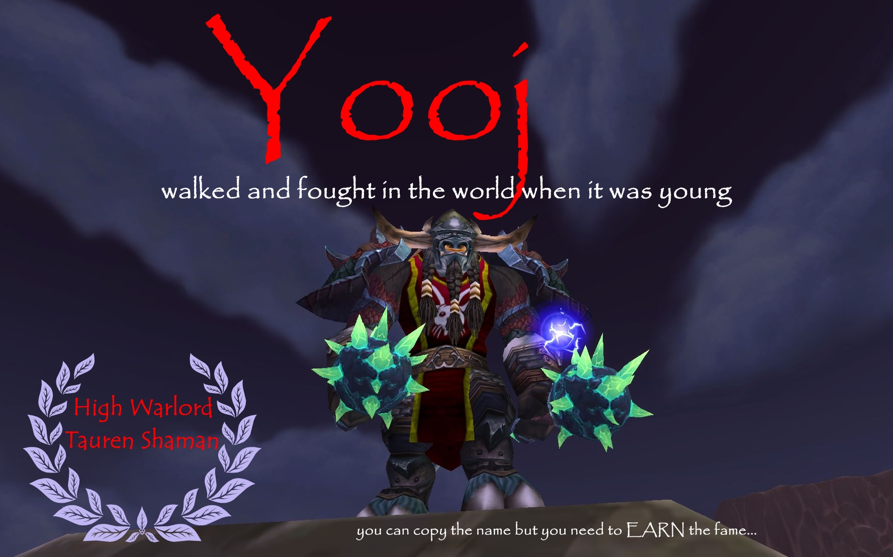 Yooj - Mighty Shaman - High Warlord Ranking over 200,000 kills